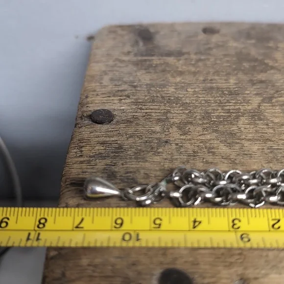 Vintage Silver Necklace with Large Blue Jewel Stone - Picture 6 of 7